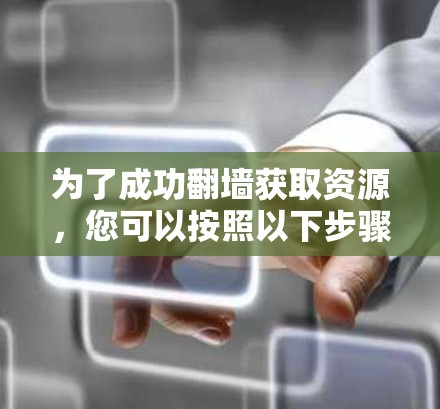 为了成功翻墙获取资源，您可以按照以下步骤操作