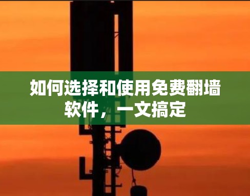 如何选择和使用免费翻墙软件，一文搞定
