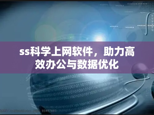ss科学上网软件，助力高效办公与数据优化