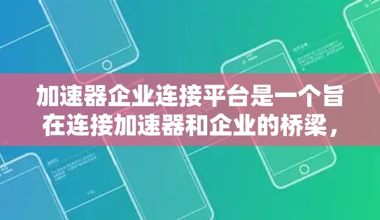 加速器企业连接平台是一个旨在连接加速器和企业的桥梁，帮助企业在获取技术帮助、融资支持或技术转移方面获得便利。以下是关于该平台的详细分析