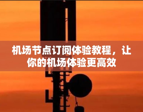 机场节点订阅体验教程，让你的机场体验更高效