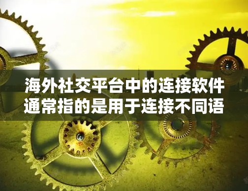 海外社交平台中的连接软件通常指的是用于连接不同语言或地区的社交媒体应用或工具，帮助用户在海外进行社交、交流或订阅内容。以下是一些常见的海外社交平台连接软件推荐