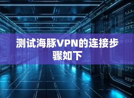 测试海豚VPN的连接步骤如下