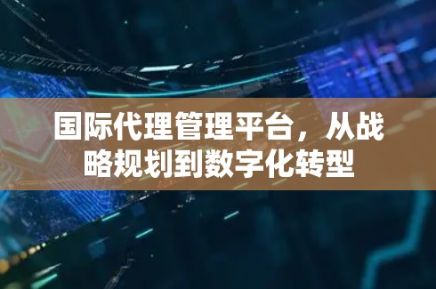 国际代理管理平台，从战略规划到数字化转型