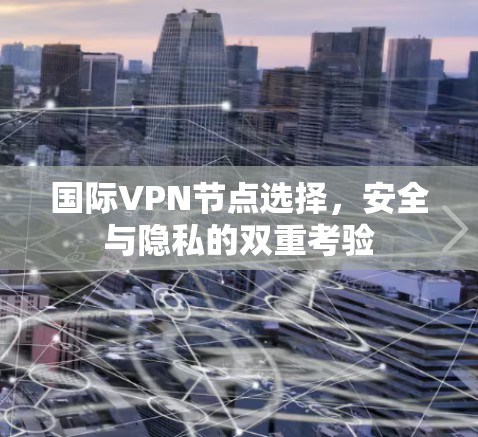 国际VPN节点选择，安全与隐私的双重考验