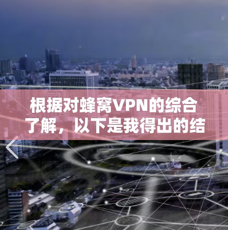 根据对蜂窝VPN的综合了解，以下是我得出的结论和建议