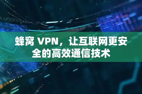 蜂窝 VPN，让互联网更安全的高效通信技术