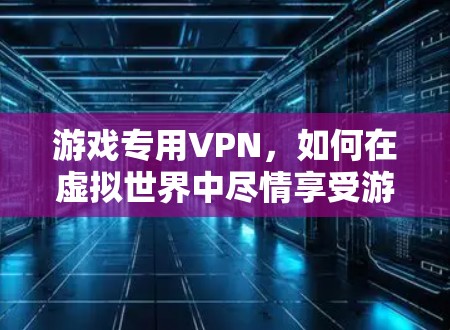 游戏专用VPN，如何在虚拟世界中尽情享受游戏