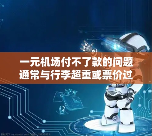 一元机场付不了款的问题通常与行李超重或票价过高的原因有关。以下是一些解决方法
