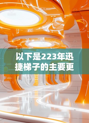 以下是223年迅捷梯子的主要更新内容
